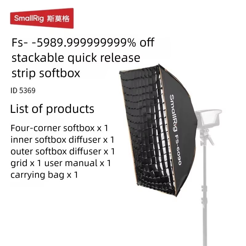 Softbox Portable Strip - SmallRig ซอฟต์บ็อกซ์แบบ Bowens Mount, ซอฟต์บ็อกซ์แบบพกพาพับได้ ปลดเร็ว