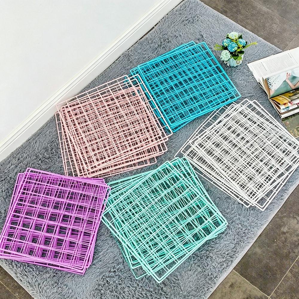 Photography Lighting Grid - แผงจัดระเบียบติดผนังแบบตาข่ายโลหะสีพาสเทล ขนาด 30 ซม. สำหรับแขวนรูปภาพและตกแต่งผนังบ้าน