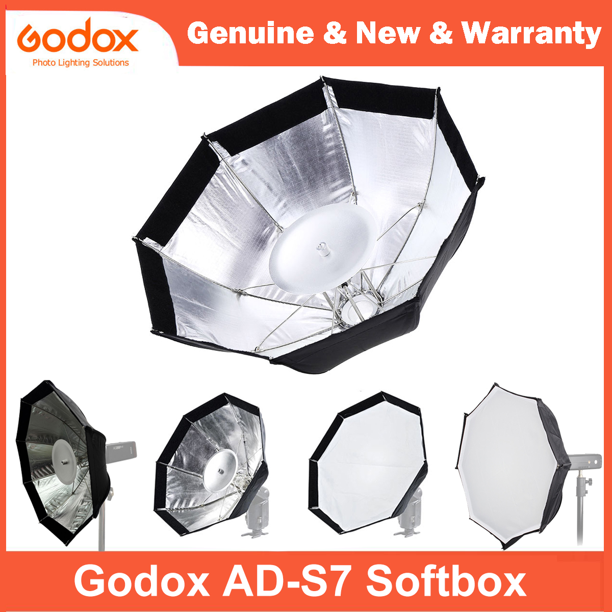 Photography Lighting Kit Godox - ซอฟต์บ็อกซ์ Godox AD-S7 อเนกประสงค์ รูปทรงแปดเหลี่ยม สำหรับแฟลช