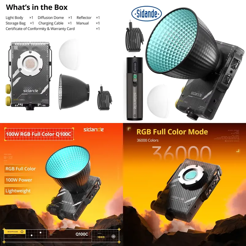 Lighting In Photography - แบรนด์สำหรับ Sidande Q100C Q100Lite ไฟเติมแสงสำหรับการถ่ายภาพระดับมืออาชีพแบบพกพา กำลังไฟสูง