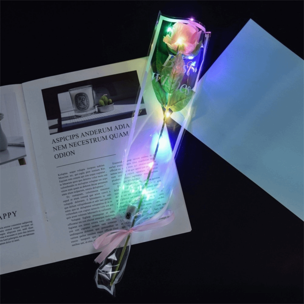 Photography Artificial Lighting - ดอกกุหลาบประดิษฐ์เรืองแสง ไฟ LED สีสันสดใส ช่อดอกกุหลาบจำลอง อุปกรณ์ประกอบฉากถ่ายภาพ
