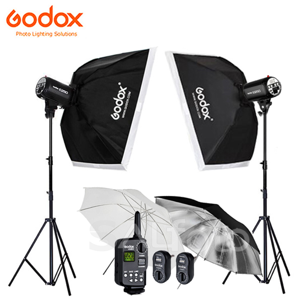 Photography Lighting Kit Godox - GODOX 2x 300Ws E300/E250 250Ws สตูดิโอชุดไฟถ่ายภาพ