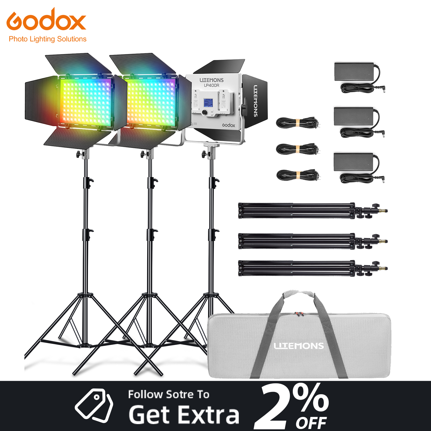 Photography Lighting Kit Godox - ชุดไฟ LED Godox LITEMONS LP400R/Bi LP600R/Bi