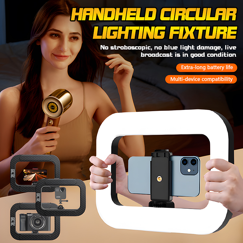 Photography Artificial Lighting - ไฟวงแหวน LED พกพาแบบชาร์จได้ Roreta สำหรับถ่ายทอดสด ถ่ายภาพ