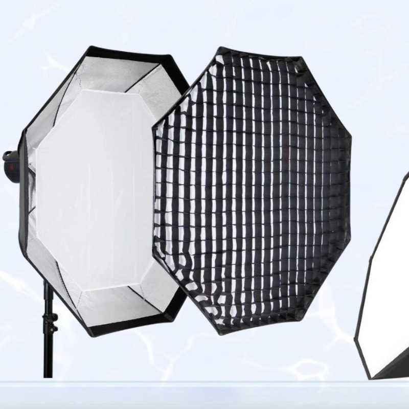 Photography Lighting Grid - ซอฟท์บ็อกซ์แบบกริดแปดเหลี่ยม ฟิล์มและฝาครอบไฟสำหรับถ่ายภาพ ฮันนี่คอมบ์กริดดิฟฟิวเซอร์ สำหรับการถ่ายภาพแสงนุ่มนวล อุปกรณ์สตูดิโอถ่ายภาพ