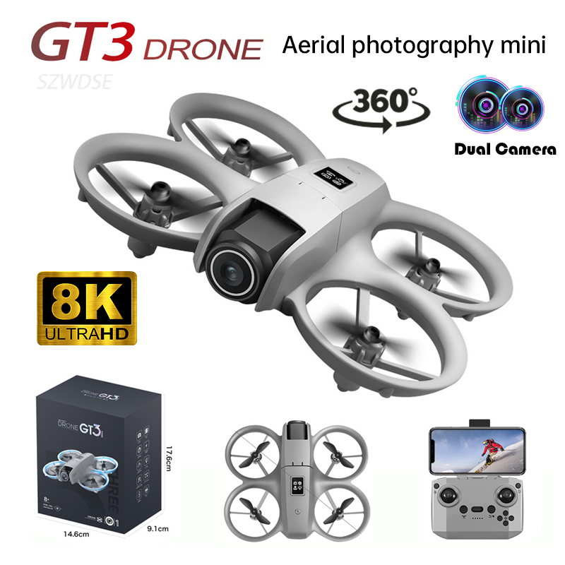 Photography Lighting Position - ใหม่ GT3 Mini Drone แบบพับได้พร้อมไฟ 8k
