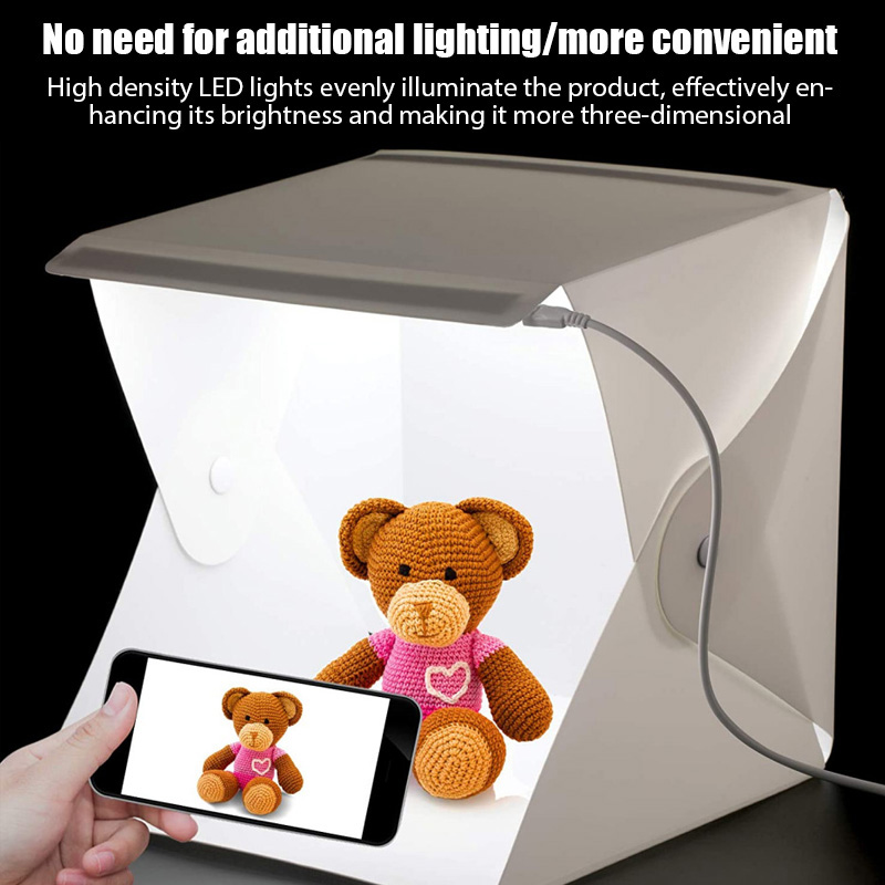 Photography Lighting Kits - กล่องไฟถ่ายภาพขนาดเล็ก 23*22*24 ซม. ชุดกล่องไฟสตูดิโอถ่ายภาพ พร้อมผ้าฉากหลัง 6