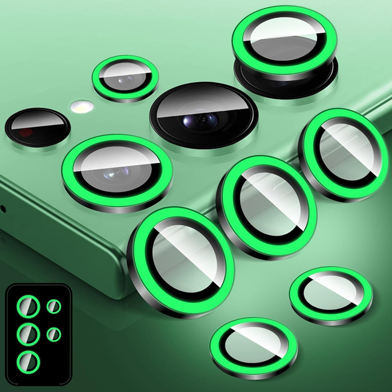 Photography Lighting Indoor - ฟิล์มกันรอยเลนส์กล้องวงแหวนโลหะเรืองแสงสำหรับ Samsung Galaxy S25 S24 S22