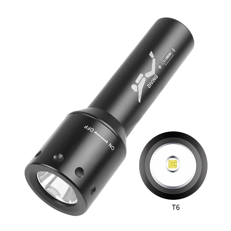 Lighting In Photography - ไฟฉายดำน้ำ LED รุ่นใหม่ T6 ระยะไกล สำหรับงานใต้น้ำ