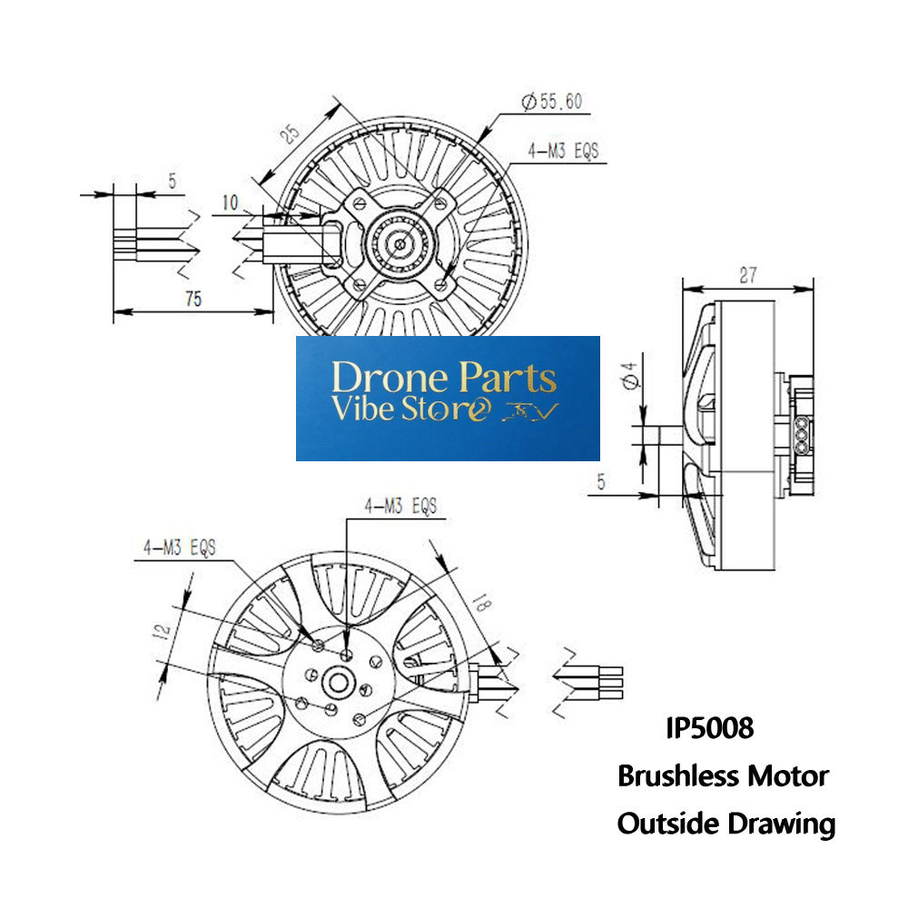 Photography Lighting Material - มอเตอร์ไร้แปรงถ่าน DParts1IP5008 KV370 สำหรับโดรนหลายใบพัด แรงขับ 4.2