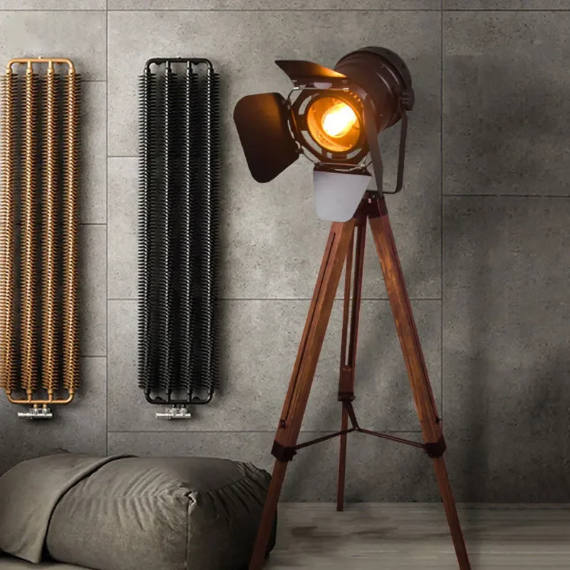 Vintage Photography Lighting - 2025 อเมริกันVINTAGEไม้โคมไฟการถ่ายภาพLOFTอุตสาหกรรมบาร์Creative Studio Retro LEDขาตั้งกล้องขาตั้งโคมไฟ