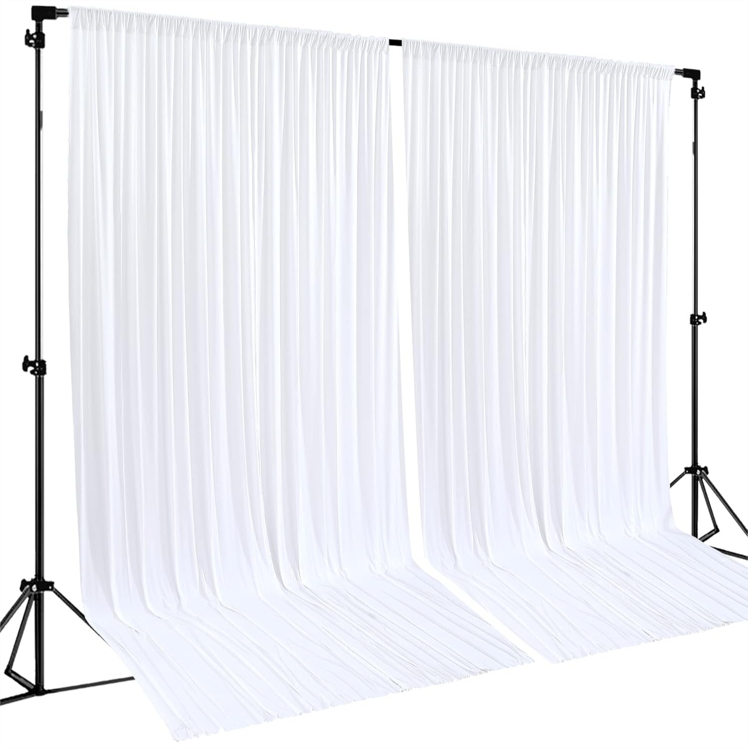 Photography Lighting Reference - ผ้าม่านฉากหลังสีขาว 2 แผง ขนาด 10 ฟุต