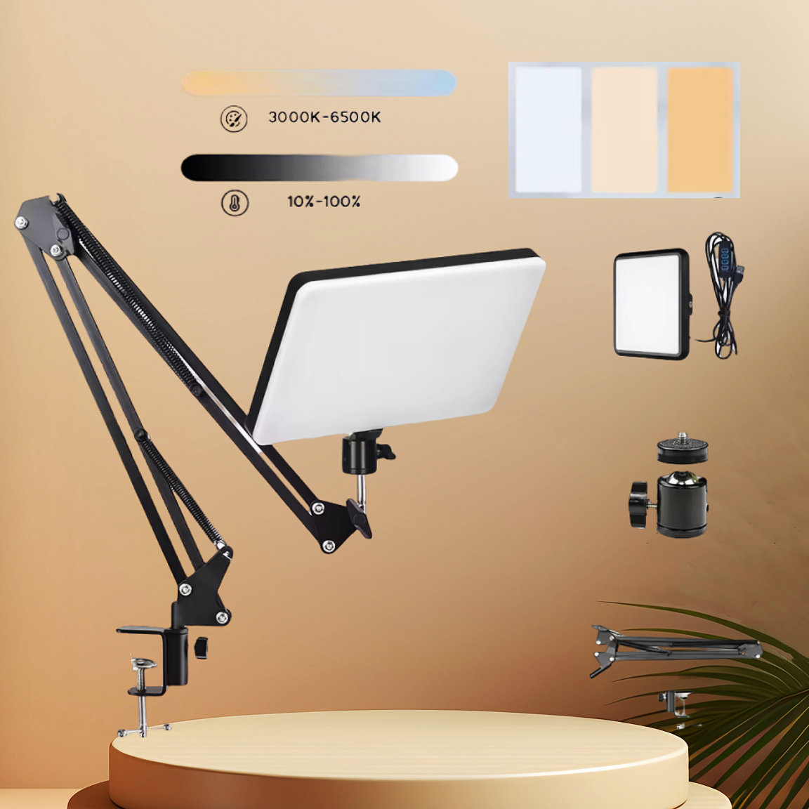 Photography Lighting Kits - 2025 LEDการถ่ายภาพSelfieไฟจัดการประชุมโคมไฟสตูดิโอถ่ายภาพพร้อมขาตั้งแขนขากรรไกรสําหรับYouTube Zoomที่ถ่ายทอดสด