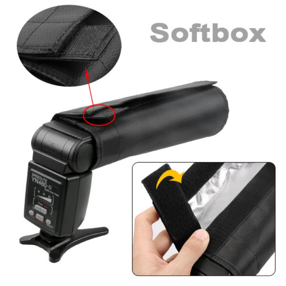 Snoot Flash Modifier - ซอฟต์บ็อกซ์แบบสะท้อนแสงอเนกประสงค์ 2-in-1 พร้อมแถบเวลโคร คุณภาพพรีเมียม ไม่เปลี่ยนอุณหภูมิสี สำหรับกล้อง