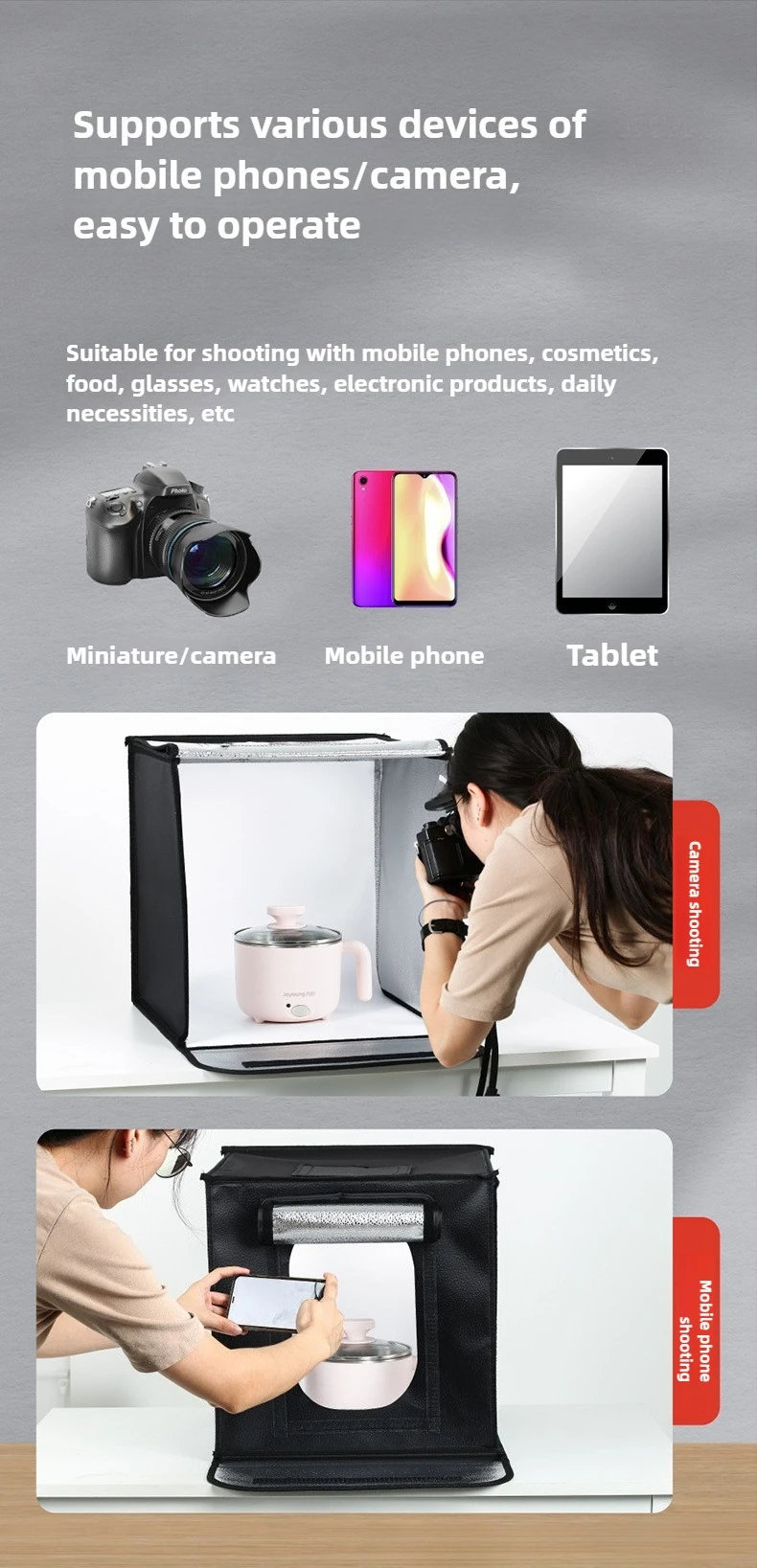 40 ซม.การถ่ายภาพ LED สตูดิโอไล - Photography Lighting Kits บทวิจารณ์และราคา