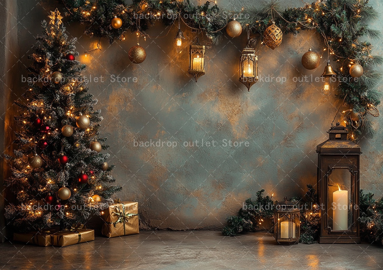 ฉากหลังถ่ายภาพคริสต์มาสสไตล์วิ - Vintage Photography Lighting บทวิจารณ์และราคา