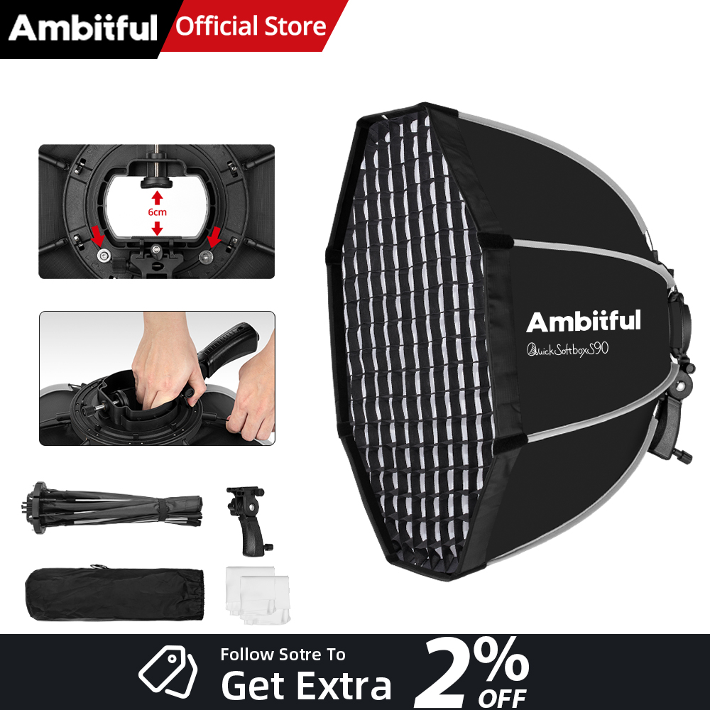 ซอฟต์บ็อกซ์ AMBITFUL 90 ซม. แบ - Photography Lighting Grid บทวิจารณ์และราคา
