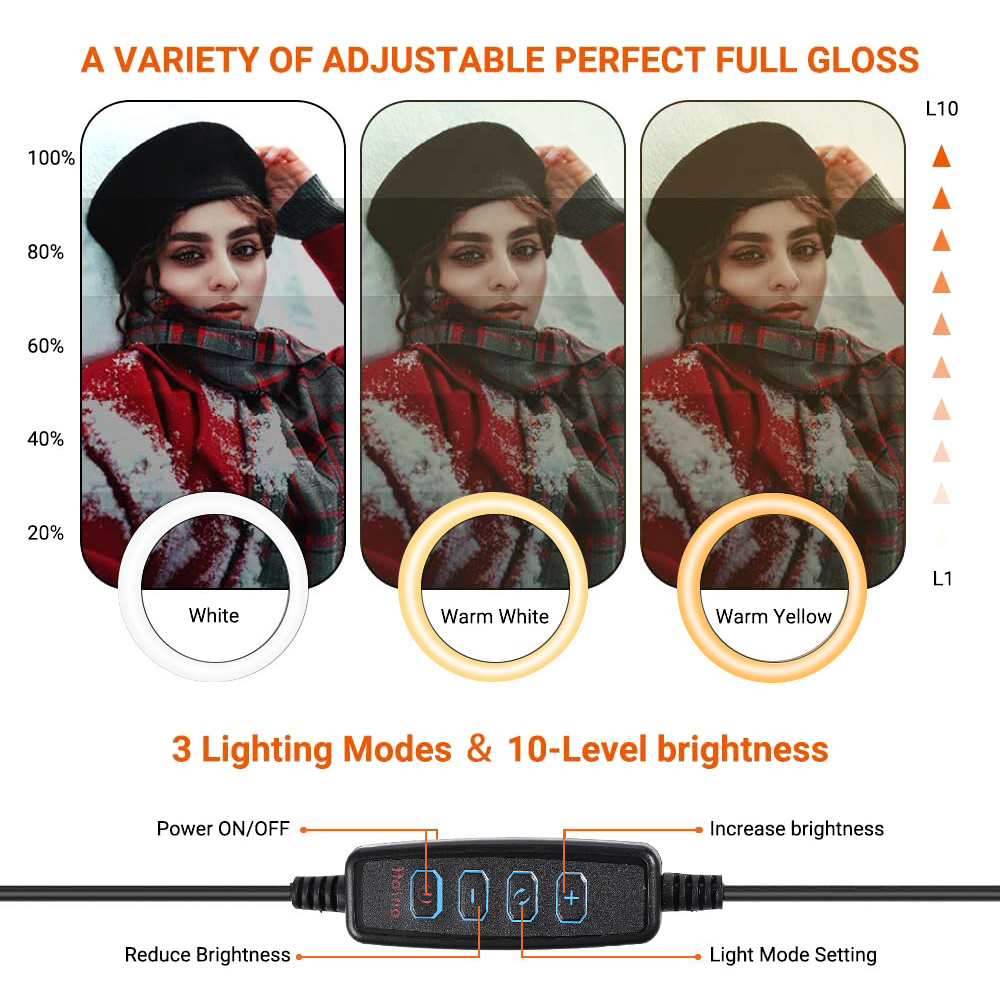 26 ซม.10 นิ้ว LED แหวน Selfie  - Photography Lightning บทวิจารณ์และราคา
