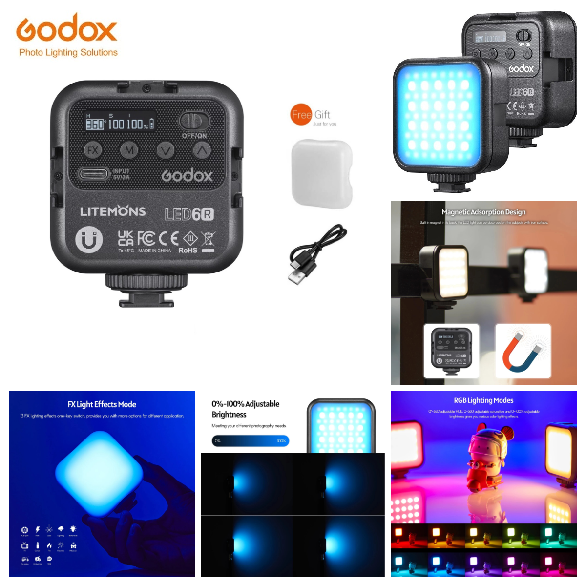 โกด็อกซ์ ไลท์มอนส์ LED6R RGB ไ - Photography Lighting Kit Godox บทวิจารณ์และราคา