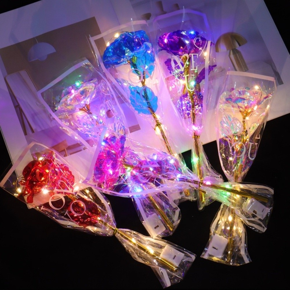 ดอกกุหลาบฟอยล์สีทองเรืองแสง ไฟ - Photography Artificial Lighting บทวิจารณ์และราคา
