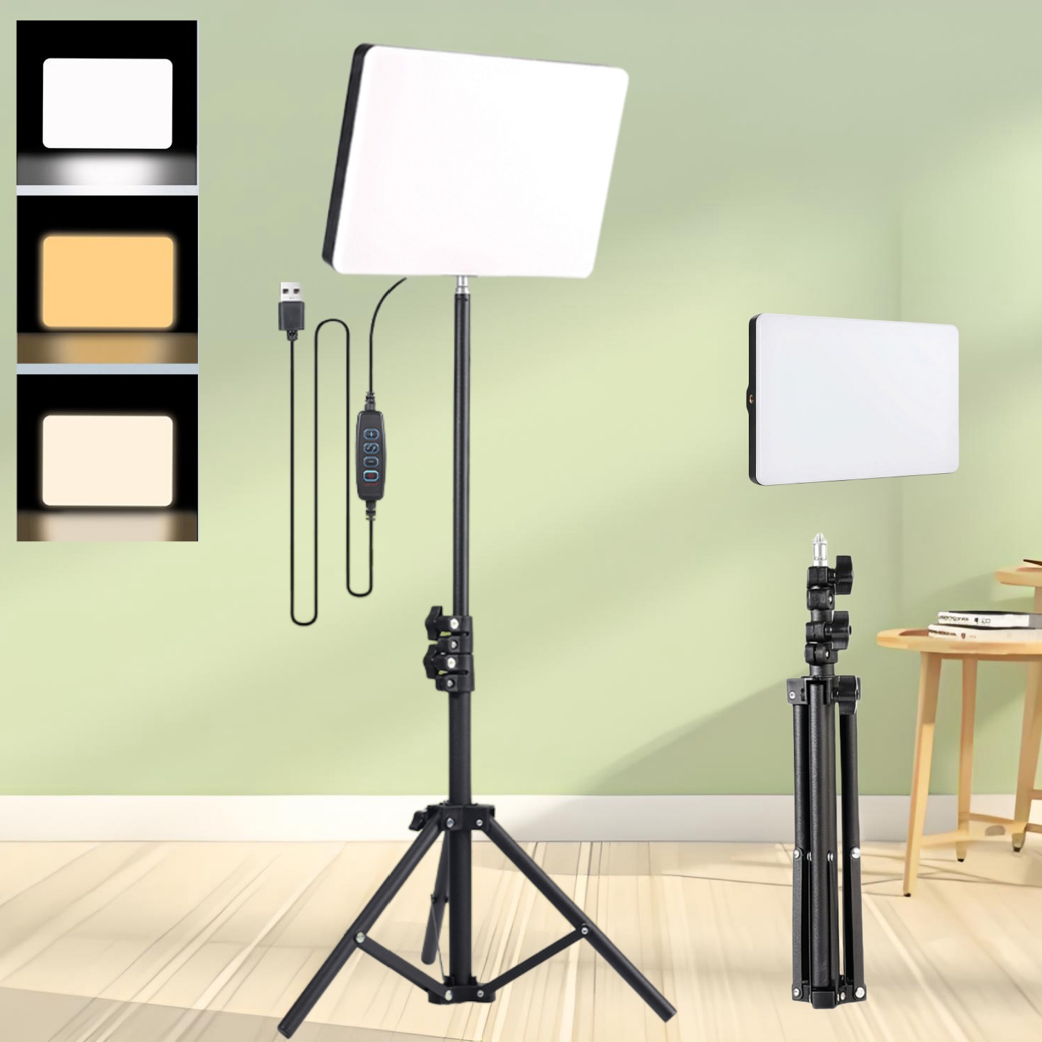 ชุดไฟวงแหวนสำหรับไลฟ์สด: ไฟแผง - Photography Lighting Set บทวิจารณ์และราคา